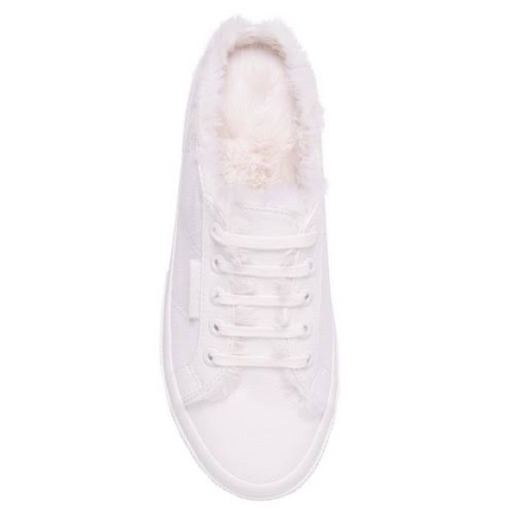 Superga 2402 White Fur Lined Slip-On Sneaker - Picture 2 of 3